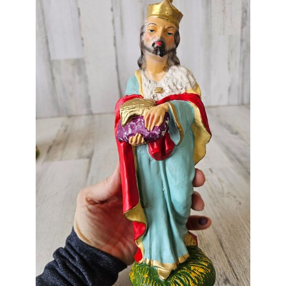 Vintage fontanini paper mache 77 Wiseman large myrrh village Xmas decor - Picture 7 of 8